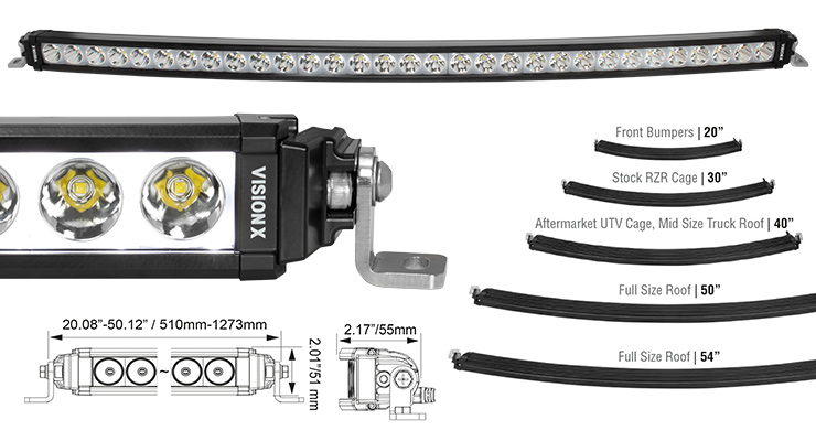 Barre 6 LED Vision X XPL 239 mm 9-32 Volts Faisceau longue portée o